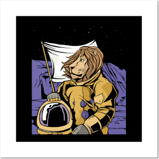 Lion Astronaut in Space Science Astronaut Posters and Art